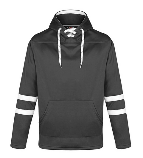 L00617 - Chandail à Capuchon à Enfiler avec Encolure à Lacet de Hockey pour Adulte