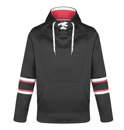 L00617 - Chandail à Capuchon à Enfiler avec Encolure à Lacet de Hockey pour Adulte