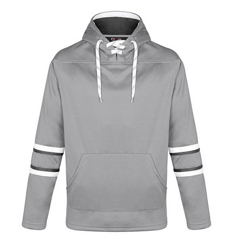 L00617 - Chandail à Capuchon à Enfiler avec Encolure à Lacet de Hockey pour Adulte